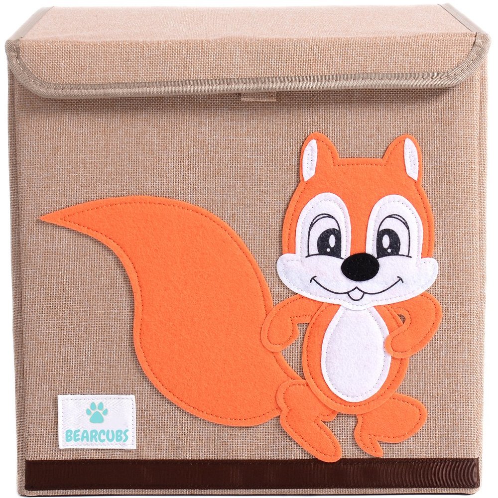 NWT Bearcubs Toy Box - Folding Canvas Small Cube Toy Chest for Toy Storage NEW
